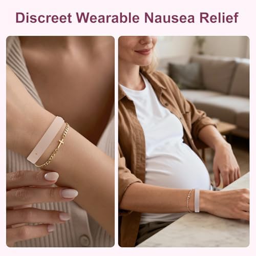 Morning Sickness Bands Anti Nausea Bands for Pregnant Wowen Pregnancy Bracelet Acupressure Nausea Relief for Car, Sea, Air Sickness-Transparent