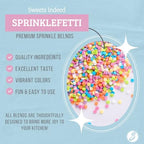 Sweets Indeed Rainbow Sprinkles, Edible Confetti Mix, Perfect for Cake Decorations, Baking, Ice Cream, Cookies, Cupcake Topper For Birthday, Dairy Free, 4 ounces (Rainbow Confetti)