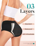 Saliryj Women's Period Underwear Heavy Flow, High Absorbency Cotton Panties LeakProof Postpartum Menstrual Briefs Women Teens