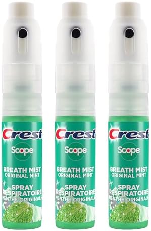 Crest Scope | One 3-Pack of Mint Breath Mist Sprays (3 Total Sprays) - 0.24 Ounce (7mL) Each – 0.72 Ounces Total