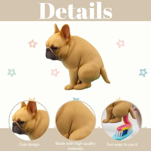 Dog Butt Toothpaste Dispenser, Funny Toothpaste Topper for Daily Brushing Motivation, Novelty Bathroom Gadget with Toothpaste Cap Dispenser Design, Portable Dog-Themed Toothpaste Cover