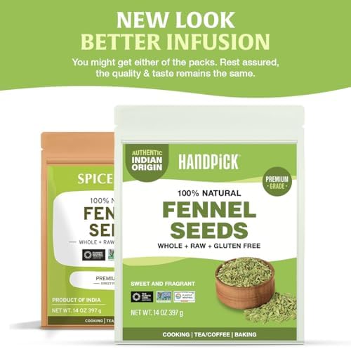 Fennel Seeds (397g/14oz) Tested for Quality | Raw Fennel Seed | Perfect for Cooking, Teas, Smoothies & Lattes | Bulk Whole Seeds in Resealable Zip Lock Pouch