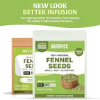 Fennel Seeds (397g/14oz) Tested for Quality | Raw Fennel Seed | Perfect for Cooking, Teas, Smoothies & Lattes | Bulk Whole Seeds in Resealable Zip Lock Pouch