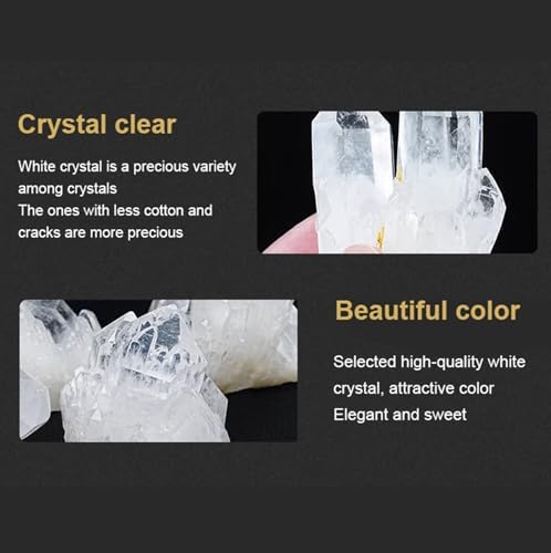 White Crystal Quartz Cluster,Irregular Clear, Raw Stone Ornament Feng Shui Home Decor,50~70g Gemstone Stone