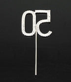 yueton Rhinestone Crystal Number 50 Birthday Wedding 50th Anniversary Cake Topper Cake Decor Accessories