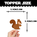 18pcs Brown Glitter Squirrel Dessert Cupcake Topper Baby Shower Theme Decor Supplies Boys Girls Happy Birthday Party Decorations