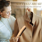 2PCS Horse Hair Brushes Felt Hat Brush with Wood Handle Lint Remover for Suits, Cashmere, Suede, Shoes, Pet Hair