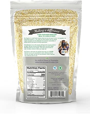 Jiva Organic White Whole Grain Quinoa 2 Pound Vacuum Sealed Bag - Ready to cook, Grown in India