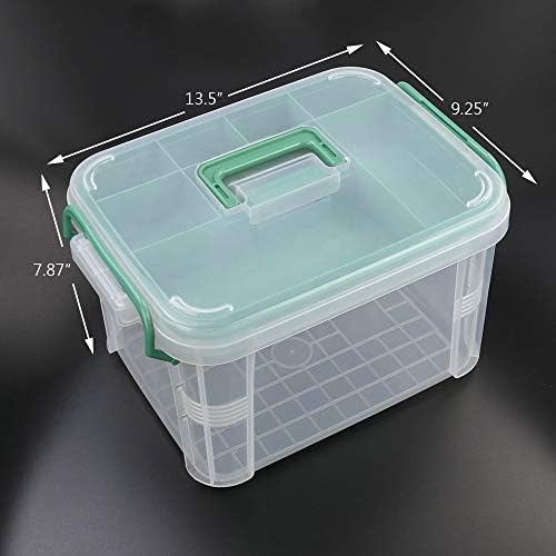 Large Family First-Aid Box, Clear Medicine Storage Box with Tray