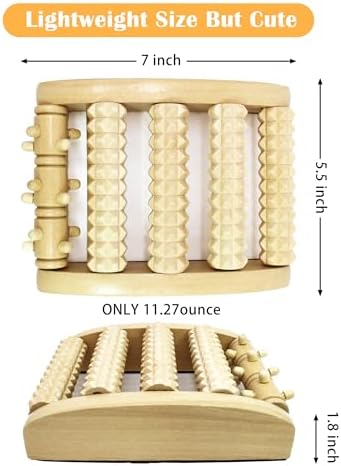 Foot Massager Roller (One Foot). Plantar Fasciitis & Pain Relief. Shiatsu & Acupressure Reflexology Tool, Myofascial Release, Trigger Point Acupuncture. (5.55x4.57x1.77 inch)