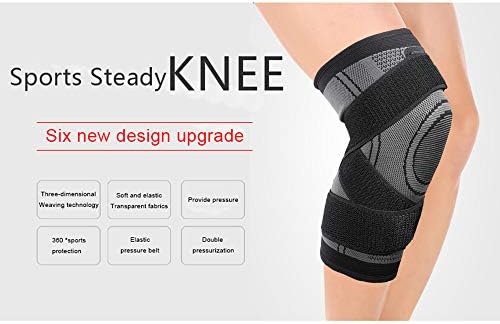 Knee Sleeve, Knee Pads Compression Fit Support -for Joint Pain and Arthritis Relief, Improved Circulation Compression - Wear Anywhere - Single (Black-M)