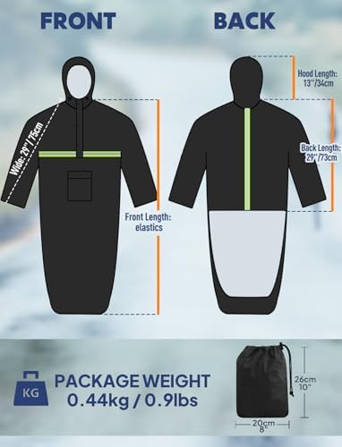 ANYOO Wheelchair Waterproof Poncho with Hood Reusable Cover Lightweight Poncho Cloak perfect for Adult