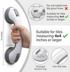 2 Pack Grab Bars for Shower - 12 Inch Suction Cup Shower Handle for Bathtubs, Strong Hold Bath Handles for Seniors, Handicap Safety Grip & Balance Assist, Tool-Free Installation