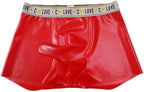 Men's Sexy Mid Rise High Elastic Waistband Boxer Briefs Panties Smooth Skinny Boy Shorts Underwear with Sheath