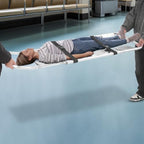 80" x 17" Portable Foldable Scoop Stretcher Aluminum Emergency Stretcher with Adjustable Length Patient Transport Medical Stretcher for Rescue, with Safety Belt and Hinge Device, 350 Lb Load Capacity