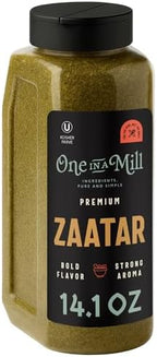 ONE IN A MILL Premium Za’atar Zaatar Spice Blend | Authentic Herb & Sesame Seasoning Mix | Freshly Blended, All-Natural Ingredients | No Preservatives | Rich Aroma & Bold Flavor 14.1-ounce Jar