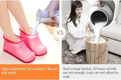 WMHYLYH Movable Foot Soaker, Portable Feet Soaking Tub Massage Foot Bath Shoes, Bath Massager Basin Pedicure Feet Spa Shoes for Thermal Massage to Promote Blood Circulation (Medium, Blue)
