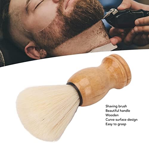 2 Pack Men Shaving Brush, Durable Synthetic Beard Brush with Wood Handle, Fast Lather Beard Foam Brush for Face Grooming, Skin Friendly Beard Care Shaving Cream Brush for Home Salon
