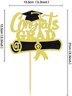 Ercadio 1 Pack 2026 Graduation Theme Cupcake Toppers Glitter Grad Class of 2026 GraduationCupcake Pick Decoration for 2026 Graduation Theme Party Decorations Supplies