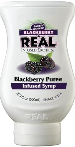 BLACKBERRY REÀL, Blackberry Puree Infused Syrup, 16.9 FL OZ Squeezable Bottle (Pack of 1)