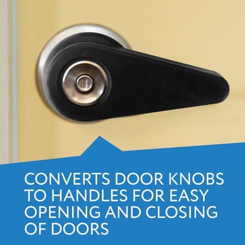 Impresa Door Knob Extension 2-Pack - Soft Black Rubber Compatible Only with 2"-2.5" Ball-Shaped Doorknobs - Slip-Resistant Grip & Easy Install - Adaptive Door Turner & Handle Gripper