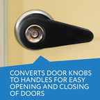 Impresa Door Knob Extension 2-Pack - Soft Black Rubber Compatible Only with 2"-2.5" Ball-Shaped Doorknobs - Slip-Resistant Grip & Easy Install - Adaptive Door Turner & Handle Gripper