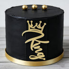 Birthday King Cake Topper,Acrylic Crown Design,Cupcake Toppers & Side Cake Decor,Birthday Cake Picks Party Decoration Supplies for Men Boy-3.94x2.55 Inch
