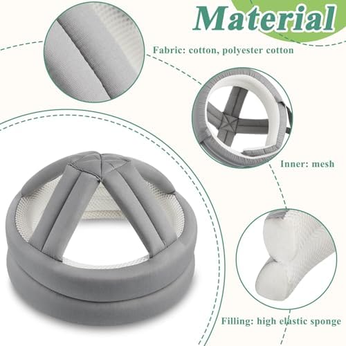 Woanger 1 Pcs Anti Fall Elder Head Safety Helmet for Adults Special Needs Thick Soft Protective Hat Adjustable Seniors Fall Prevention Head Protection Cap Elderly Helmet for Injury Protection (Grey)