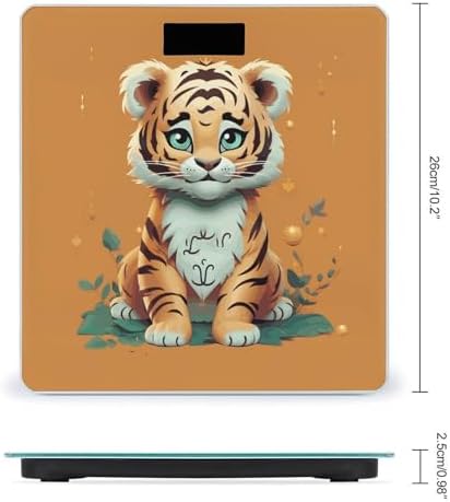 Year of The Tiger Funny Tiger Bathroom Scale for Body Weight with High Precision Large LCD Backlight Display Digital Weighing Scale with BMI Capacity Up to 180kg
