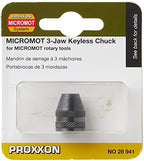 Proxxon 28941 MICROMOT Three Jaw Keyless Chuck , Black