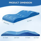 Curved Lash Bed Topper High Density Foam Curved Massage Mattress Non-Slip Lash Bed Cushion Velvet Ergonomic Lash Table Pad with Removable Cover for Beauty Salon 27.6in/70in, Blue