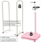 Armrest Electronic Medical Height and Weight Scale,20" L x 12" W x34 H, Up to 420lb Weight Capacity, 75” Height Measurement, LCD Display, USB Charging, Temperature Display (Fresh Green)