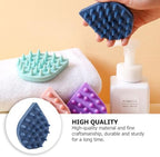 Water Drop Shaped Silicone Shampoo Brush, Portable Scalp Massage Comb for Hair Washing and Bath, Soft Silicone Massage Brush for Scalp Care and Nail Protection, Blue