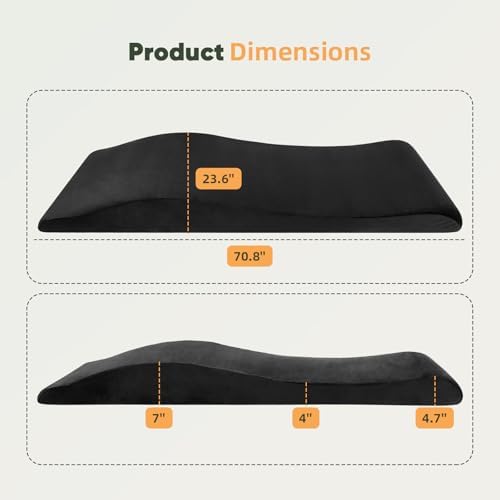 Lash Bed Topper, High Density Foam Massage Table Pad, Ergonomic Lash Bed Foam Topper, Curvy Esthetician Mattress, Washable Massage Table Padding Cushion for Beauty Salon, 70.8in×23.6in, Black