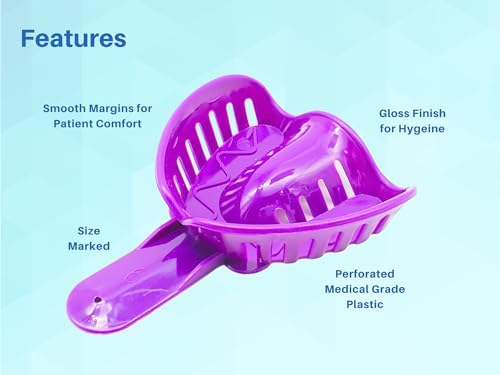Artman Instruments Dental Impression Tray 12PCS 6 Sizes for Adult/Children, Plastic Materials Teeth Holder Dental Central Supply for Oral Tools