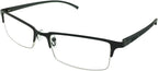 Half Rim Reading Glasses Readers Black Gold Metallic Color Frames