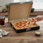 BULK Disposable Pizza Boxes 50 Pack | 12 Inch | Brown Kraft or White | E-Flute | Designed - Fresh Hot Pizza