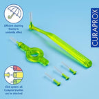 Curaprox Interdental Brush Starter Set CPS 011 Prime – ISO Size 3, Green | Includes 5 Brushes & 2 Holders for Effective Cleaning of Narrow Spaces | Swiss Made