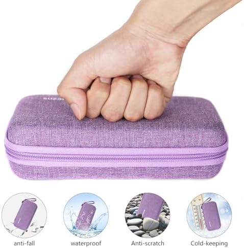 Insulin Cooler Travel Case,EVA Insulation Travel Medicine Kit with 2 Ice Packs for Diabetes Care,Insulin Pen and Other Diabetic Supplies (Purple)