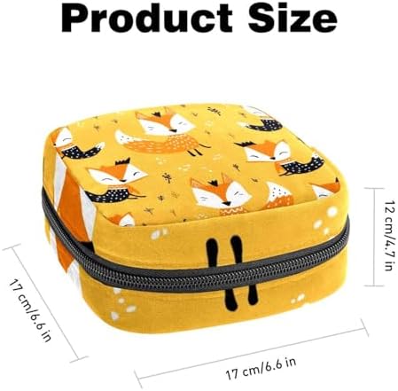 Sanitary Napkin Storage Bag,Period Bag,Fox Tree Leaves,Sanitary Bags for Feminine Products
