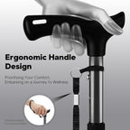 Foldable Walking Cane for Men & Women, Lightweight Aluminum Adjustable Cane with Ergonomic Handle, Non-Slip Rubber Base, Walking Sticks for Seniors Balance,Collapsible Cane for Assistance Travel