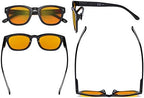 Eyekepper Blue Light Blocking Reading Glasses with Orange Tinted Filter Lens for Sleeping - Anti Blue Ray Computer Readers - Black +2.50