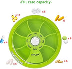 3PCS Pill Box 7 Day Travel Medicine Organizer Portable Pill Container Rotating Weekly Pill Organizer Round Cute Pill Case Fish Oil Vitamins Holder
