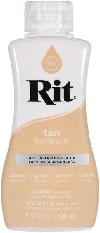 Rit Dye – 8 Oz. Liquid Fabric Dye for Clothing, Décor, and Crafts – Tan (1 Pack)
