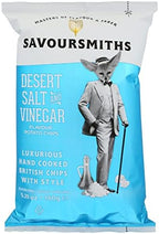 Savoursmiths Potato Crisps, Desert Salt & Vinegar, Luxury Hand Cooked British Crisps, Skin on Crisps, Made from Home Grown Potatoes, Gluten & MSG Free, Non-GMO, 5.29 Oz (Pack of 12)