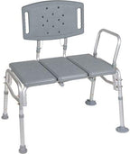 HEALTHLINE Transfer Bench Adjustable Height 500 Lbs, Heavy Duty Bariatric Tub Transfer Bench with Back, Non-Slip Seat, Bath Shower Bench Chair for Bathroom for Elderly Disabled