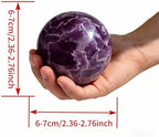 Natural Stone Crystal Sphere Feng Shui Home Decoration Ball Positive Energy Scrying Orb for Meditation Tool for Spiritual Space Purification Globe Diameter6-7cm Amethyst Sphere