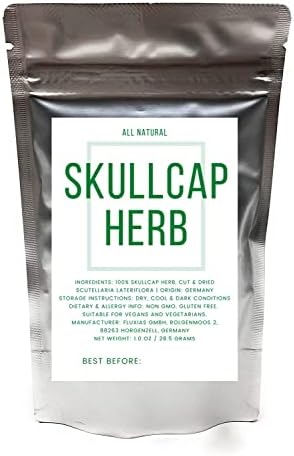 Skullcap Scutellaria Scullcap Herb from Germany - Natural, Cut & Dried Scutellaria Lateriflora - Net Weight: 1oz/28.5g