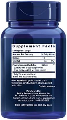 Life Extension HepatoPro, polyunsaturated phosphatidylcholine, 900 mg, Supports a Healthy Liver and detoxification, Protects Against oxidative Stress, Gluten-Free, Non-GMO, 60 softgels