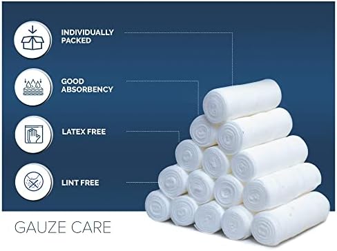 Gauze Rolls Pack of 24 – Premium Quality Lint and Latex-Free 4 inches x 4.1 Yards Conforming Stretch Bandages Designed for Effective Wound Care & Comfort - Ideal for use as a Mummy wrap